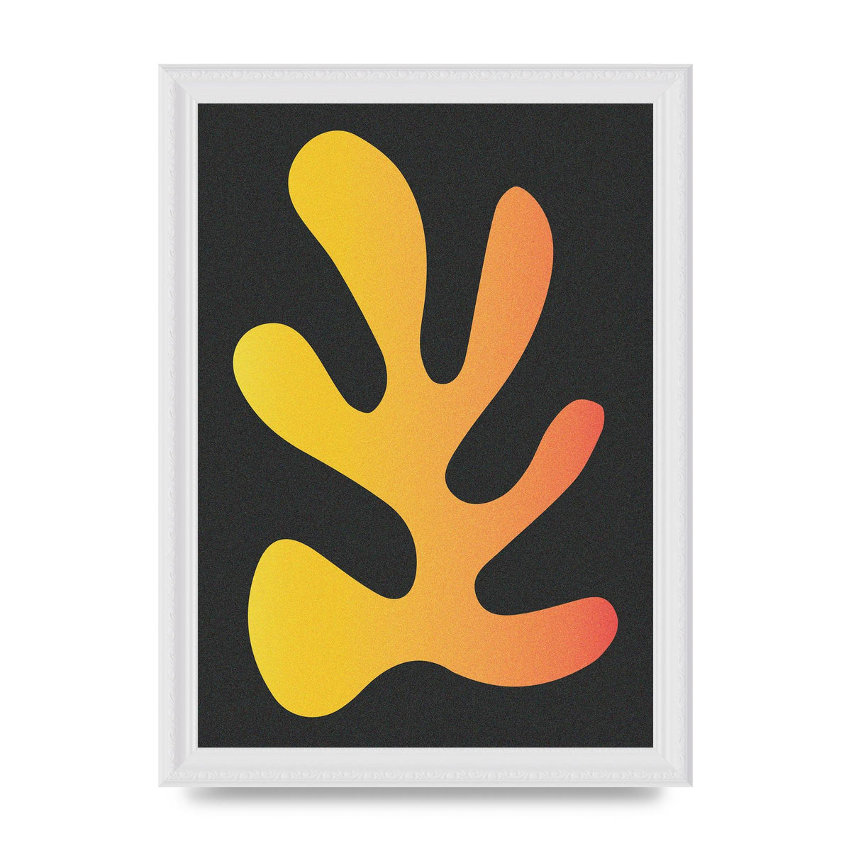 Abstract Orange Coral Five Printed Poster - A4 framed