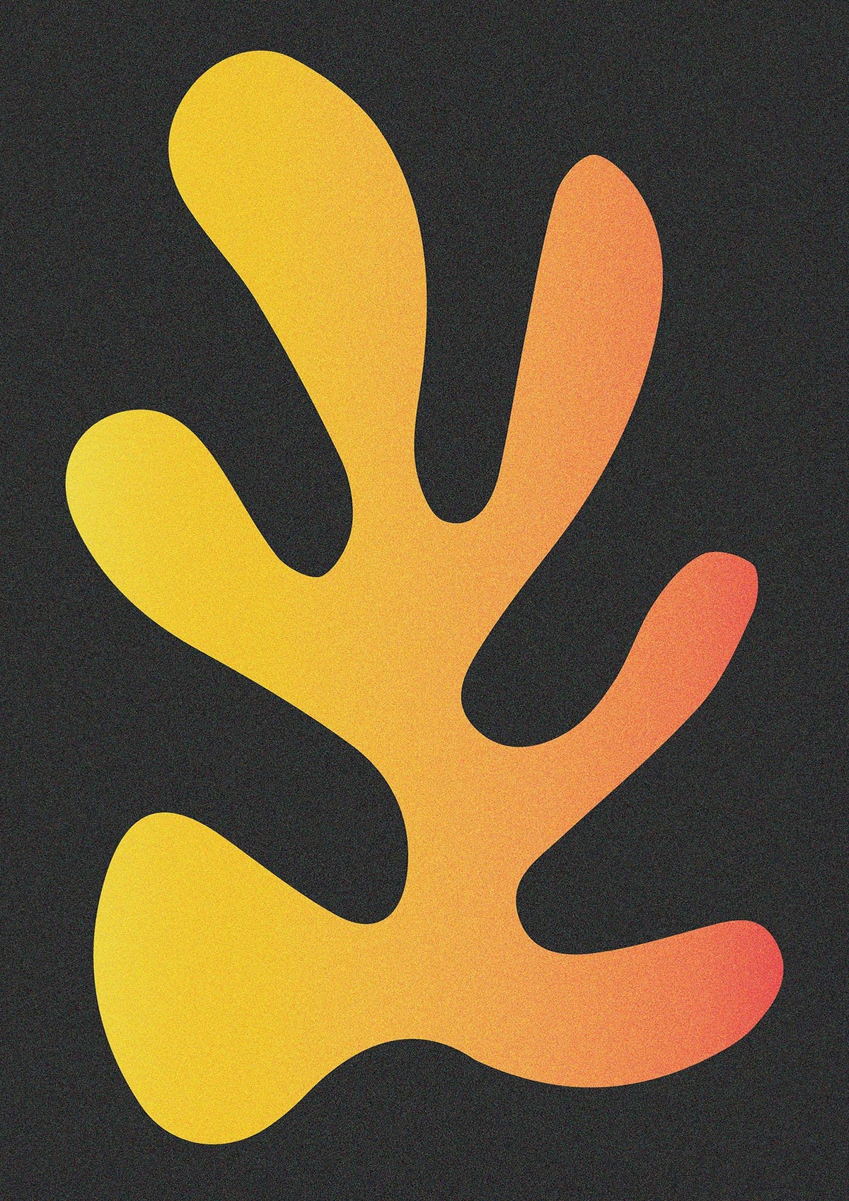 Abstract Orange Coral Five Printed Poster - detail