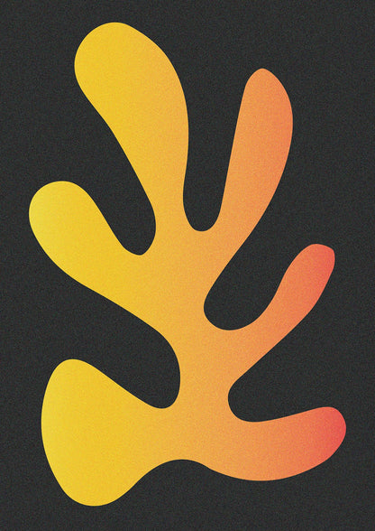 Abstract Orange Coral Five Printed Poster - detail
