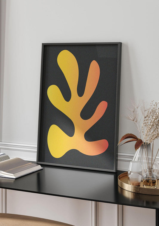 Abstract Orange Coral Five Printed Poster - living room 4