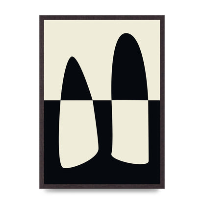 Abstract Split Shape Monochrome One Art For The Home - A2 framed