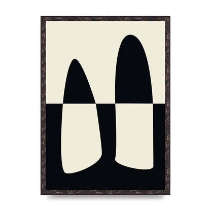 Abstract Split Shape Monochrome One Art For The Home - A2 framed