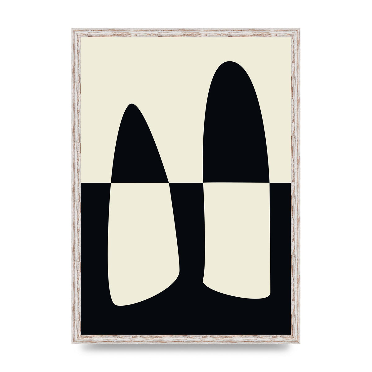 Abstract Split Shape Monochrome One Art For The Home - A2 framed
