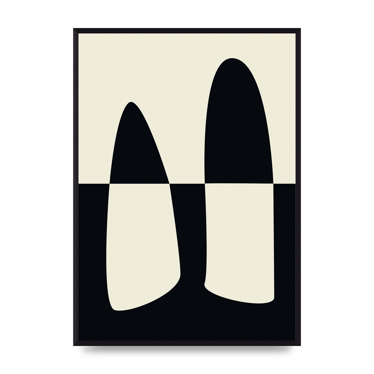 Abstract Split Shape Monochrome One Art For The Home - A2 framed