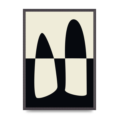 Abstract Split Shape Monochrome One Art For The Home - A2 framed