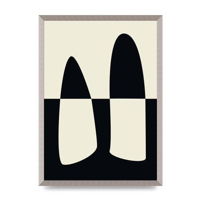 Abstract Split Shape Monochrome One Art For The Home - A2 framed