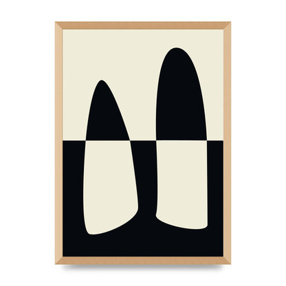 Abstract Split Shape Monochrome One Art For The Home - A2 framed