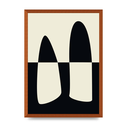 Abstract Split Shape Monochrome One Art For The Home - A2 framed