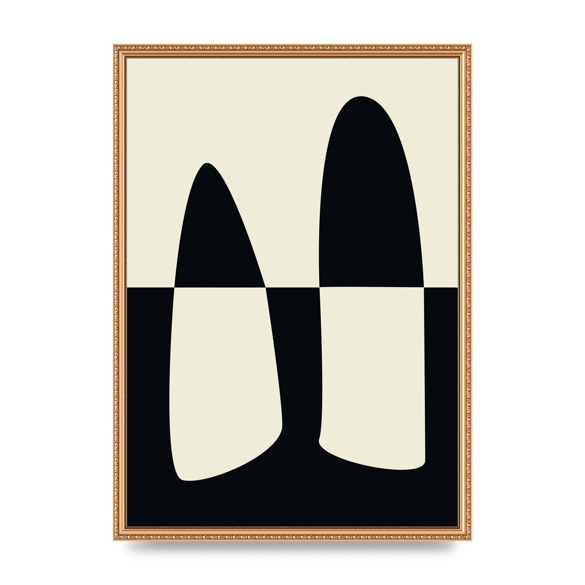 Abstract Split Shape Monochrome One Art For The Home - A2 framed
