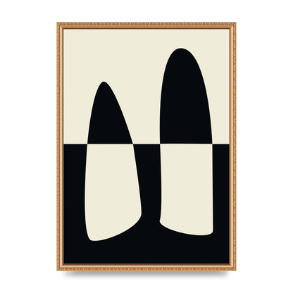 Abstract Split Shape Monochrome One Art For The Home - A2 framed