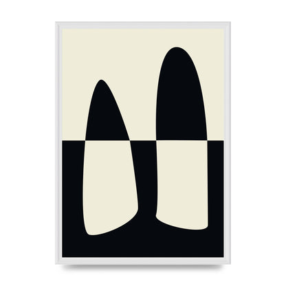 Abstract Split Shape Monochrome One Art For The Home - A2 framed