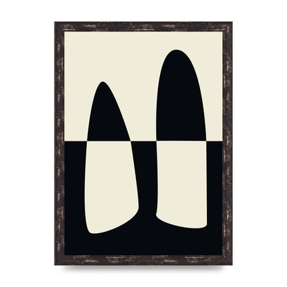 Abstract Split Shape Monochrome One Art For The Home - A3 framed