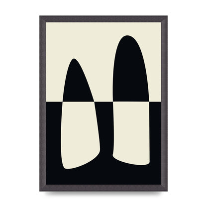 Abstract Split Shape Monochrome One Art For The Home - A3 framed