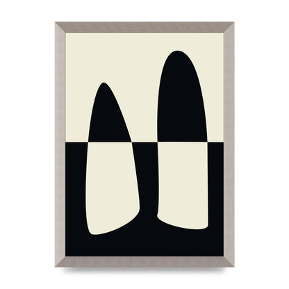 Abstract Split Shape Monochrome One Art For The Home - A3 framed
