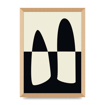 Abstract Split Shape Monochrome One Art For The Home - A3 framed