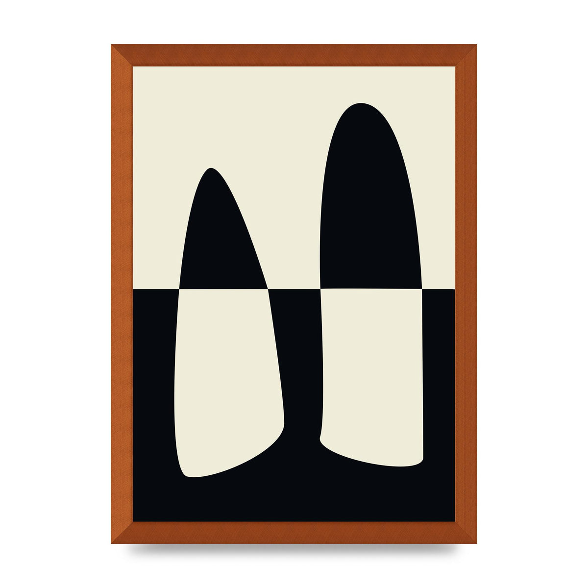 Abstract Split Shape Monochrome One Art For The Home - A3 framed