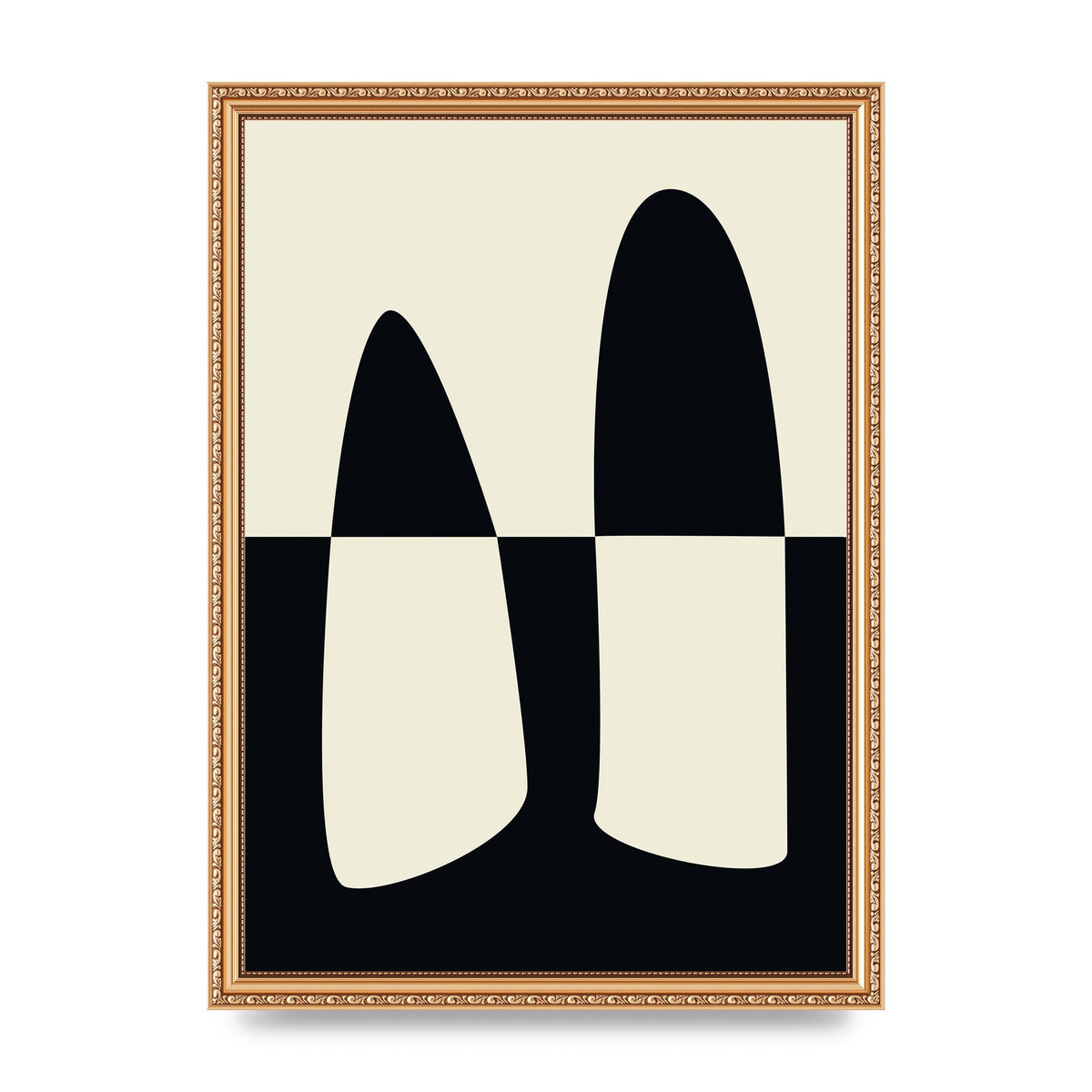 Abstract Split Shape Monochrome One Art For The Home - A3 framed