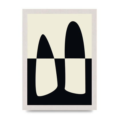 Abstract Split Shape Monochrome One Art For The Home - A4 framed