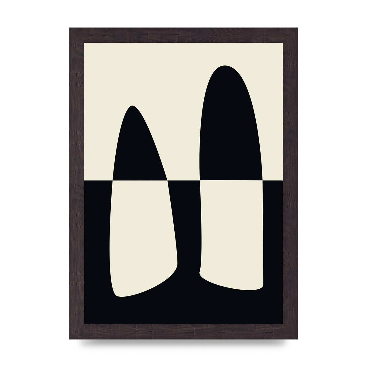 Abstract Split Shape Monochrome One Art For The Home - A4 framed