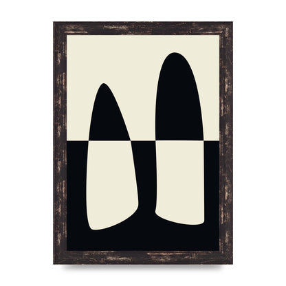 Abstract Split Shape Monochrome One Art For The Home - A4 framed