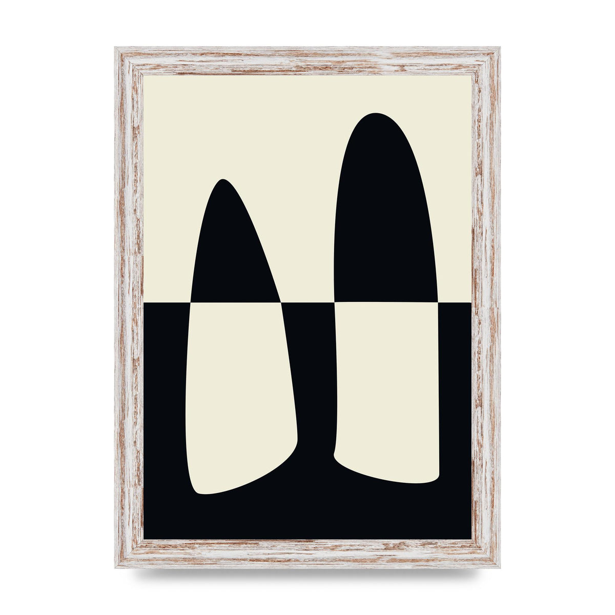 Abstract Split Shape Monochrome One Art For The Home - A4 framed