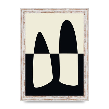 Abstract Split Shape Monochrome One Art For The Home - A4 framed