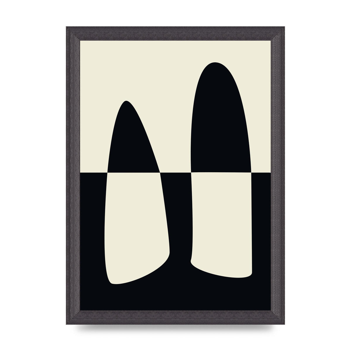 Abstract Split Shape Monochrome One Art For The Home - A4 framed
