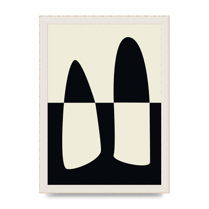 Abstract Split Shape Monochrome One Art For The Home - A4 framed