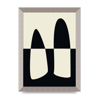 Abstract Split Shape Monochrome One Art For The Home - A4 framed