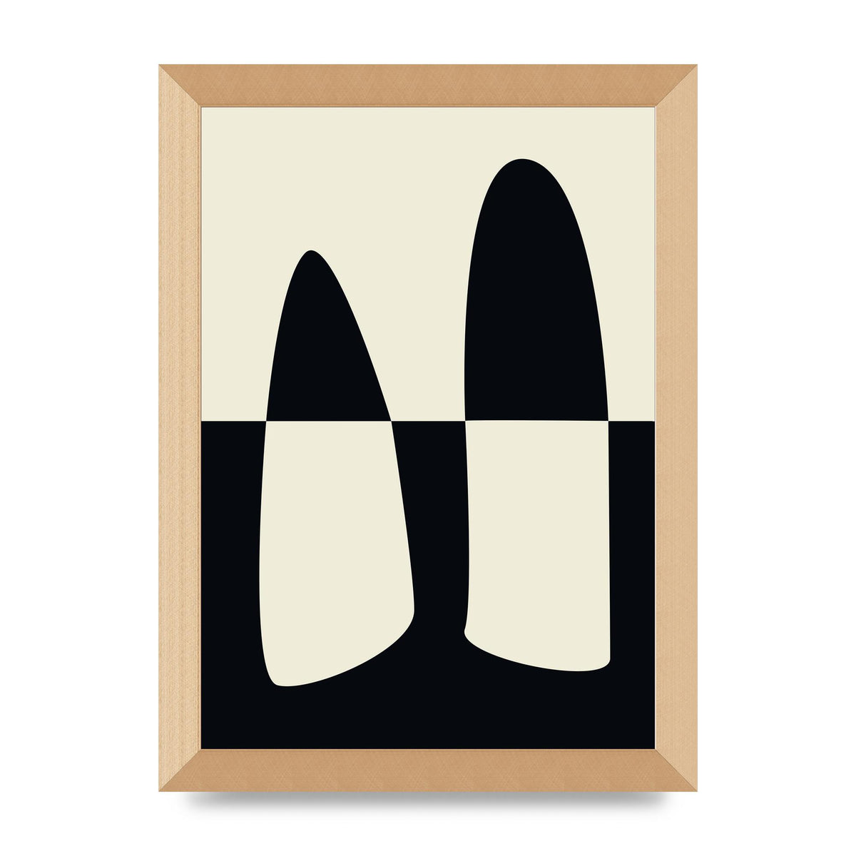 Abstract Split Shape Monochrome One Art For The Home - A4 framed