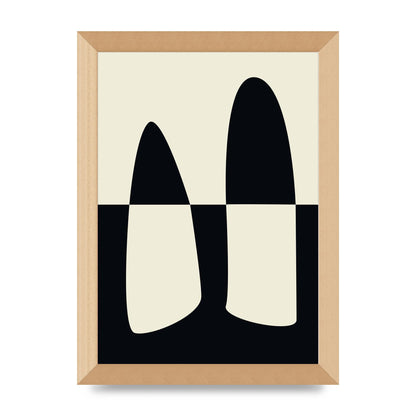 Abstract Split Shape Monochrome One Art For The Home - A4 framed