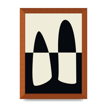 Abstract Split Shape Monochrome One Art For The Home - A4 framed