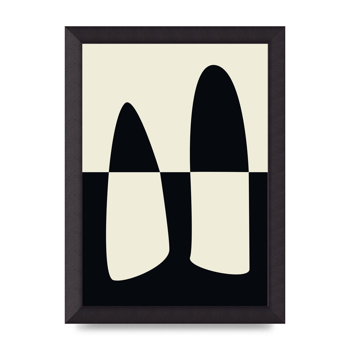 Abstract Split Shape Monochrome One Art For The Home - A4 framed