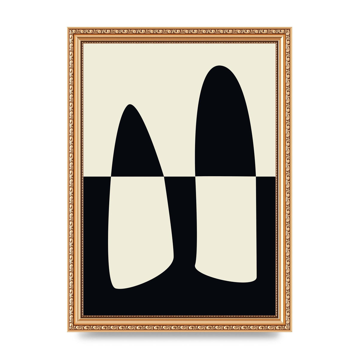 Abstract Split Shape Monochrome One Art For The Home - A4 framed