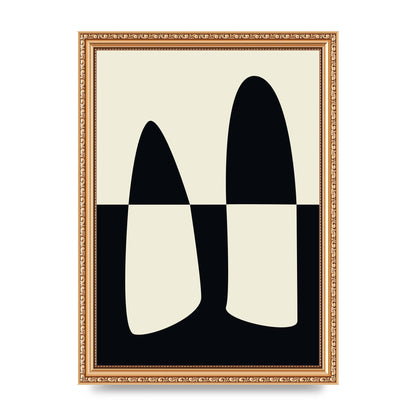 Abstract Split Shape Monochrome One Art For The Home - A4 framed