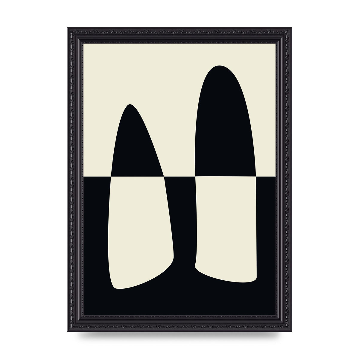 Abstract Split Shape Monochrome One Art For The Home - A4 framed