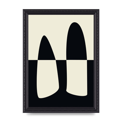 Abstract Split Shape Monochrome One Art For The Home - A4 framed