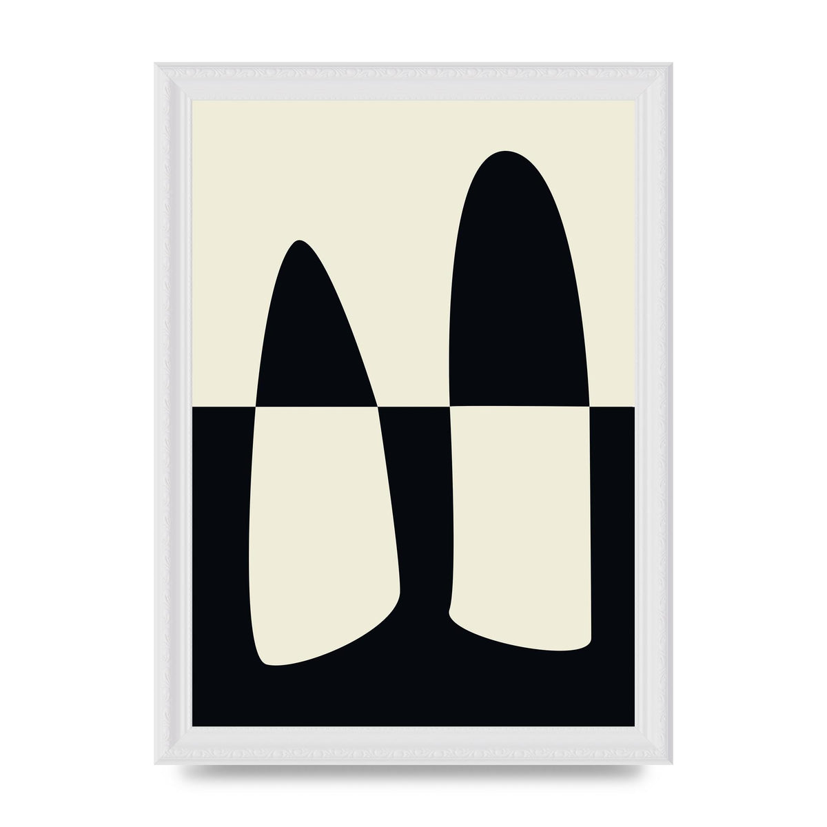 Abstract Split Shape Monochrome One Art For The Home - A4 framed