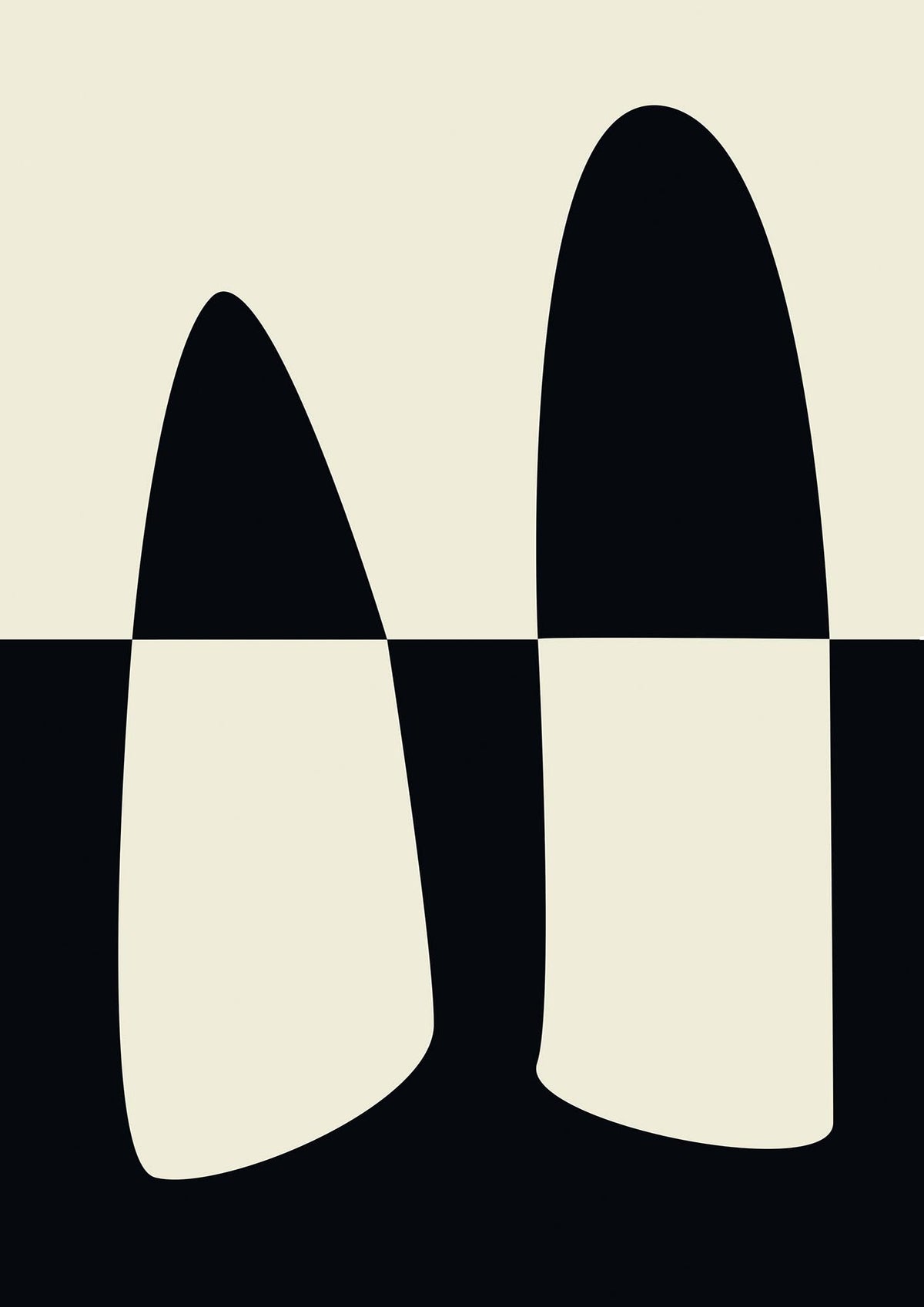 Abstract Split Shape Monochrome One Art For The Home - detail