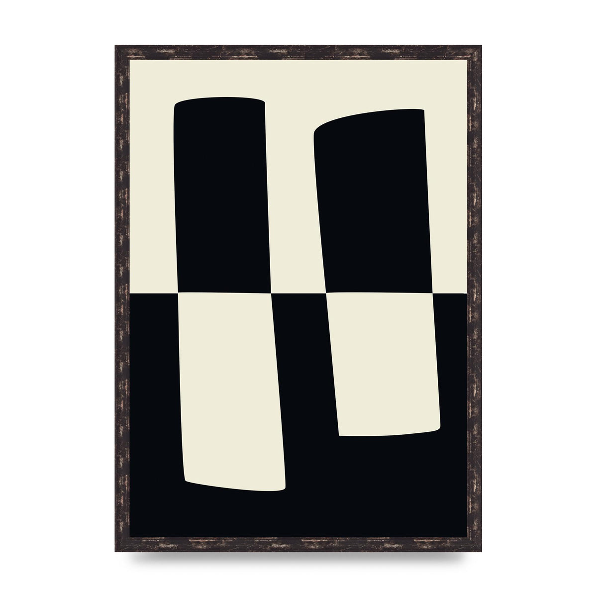 Abstract Split Shape Monochrome Four Art For The Home - A2 framed