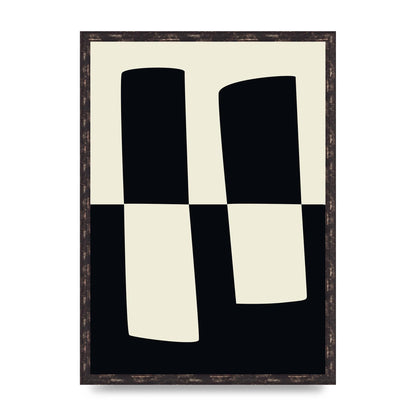 Abstract Split Shape Monochrome Four Art For The Home - A2 framed