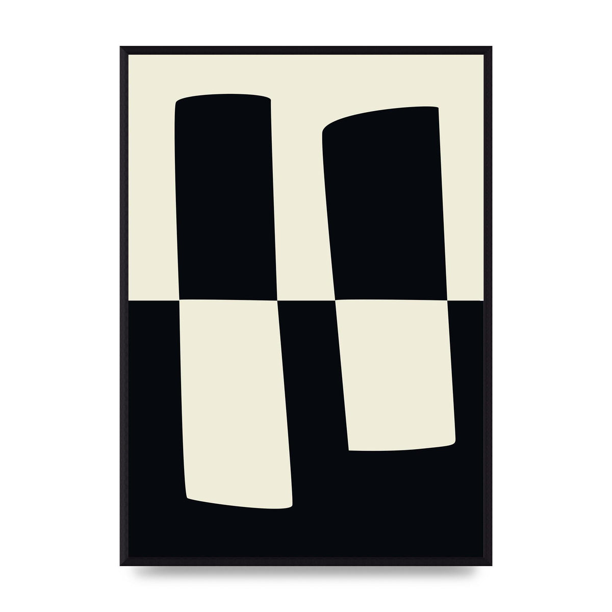 Abstract Split Shape Monochrome Four Art For The Home - A2 framed