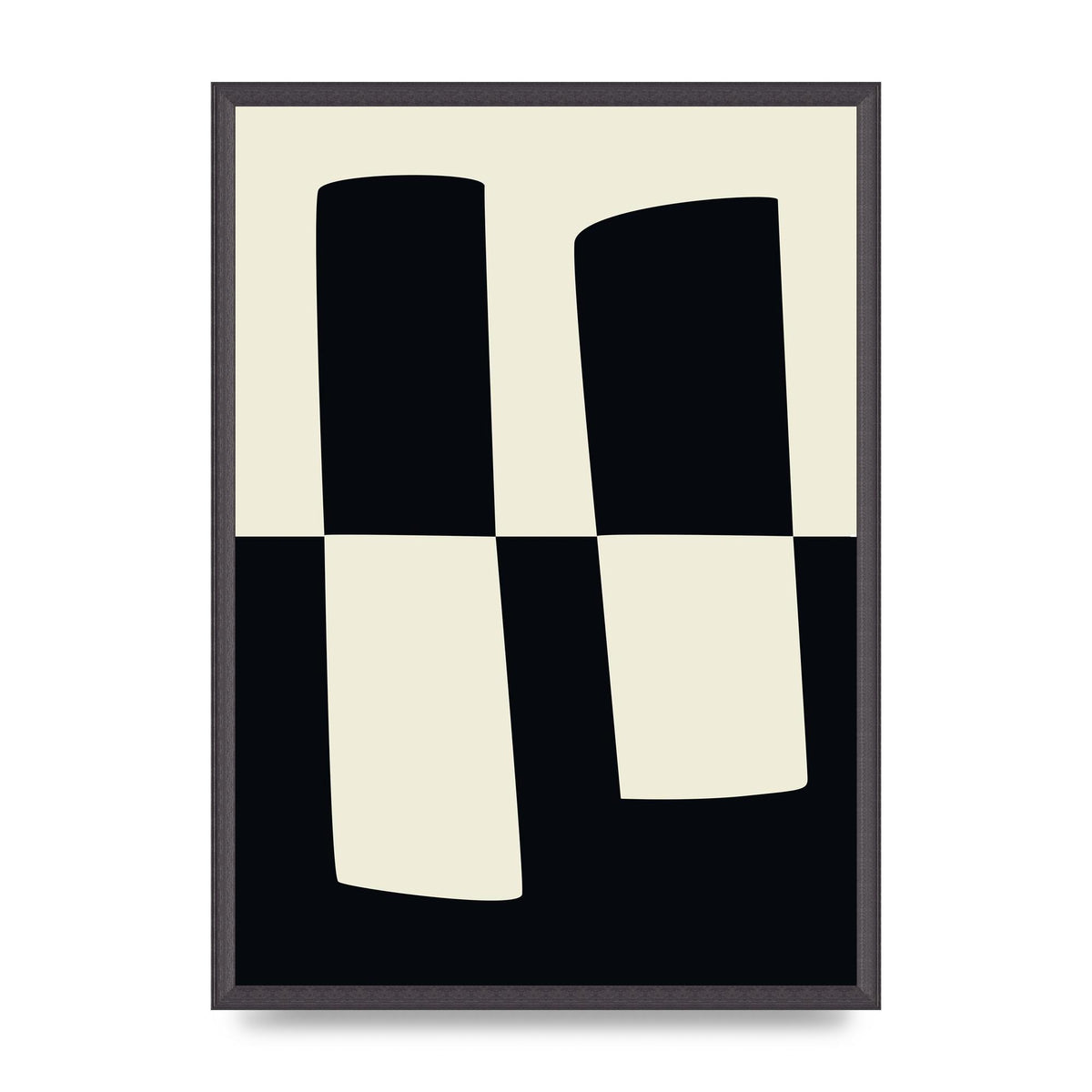 Abstract Split Shape Monochrome Four Art For The Home - A2 framed