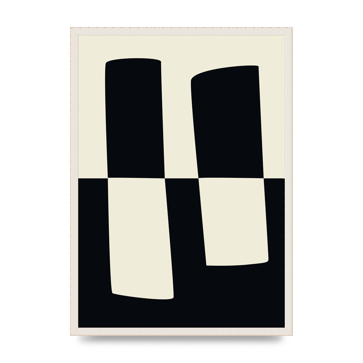 Abstract Split Shape Monochrome Four Art For The Home - A2 framed