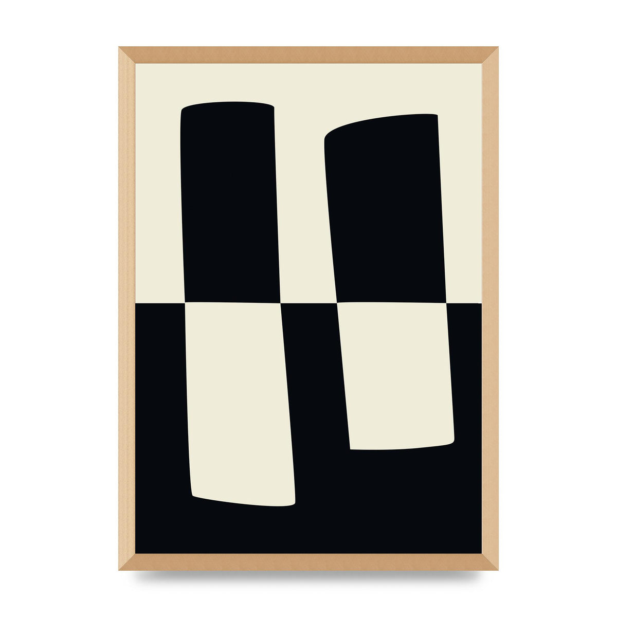 Abstract Split Shape Monochrome Four Art For The Home - A2 framed