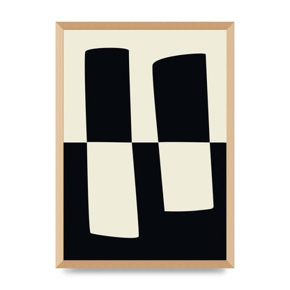 Abstract Split Shape Monochrome Four Art For The Home - A2 framed