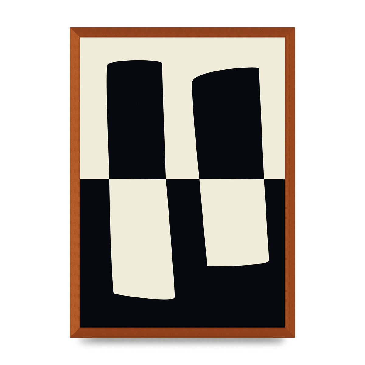 Abstract Split Shape Monochrome Four Art For The Home - A2 framed