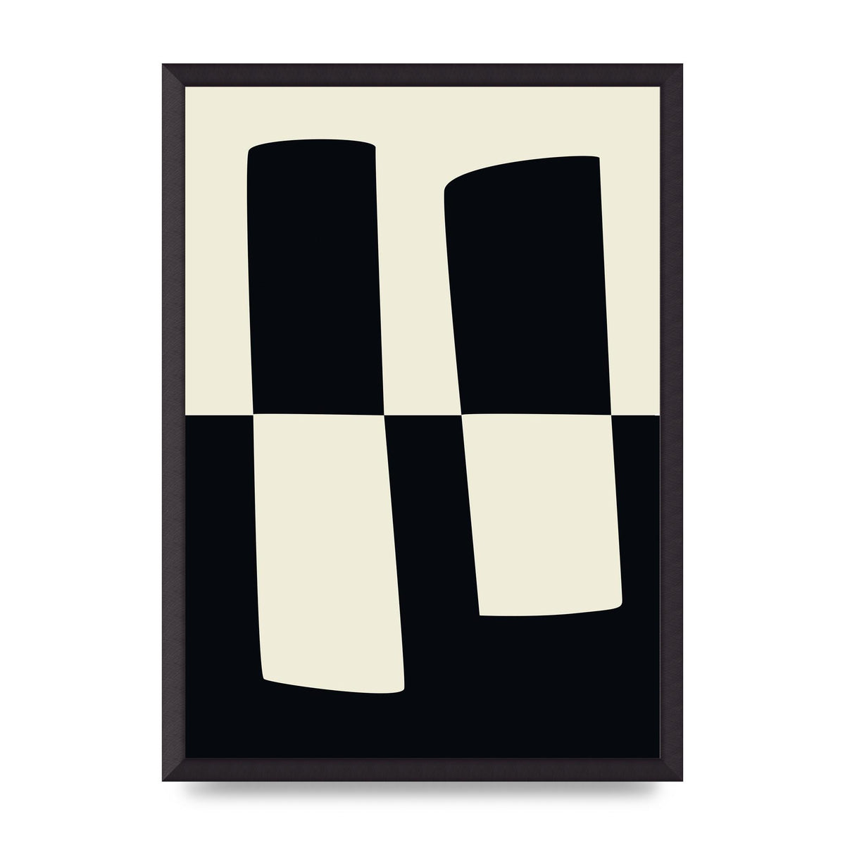 Abstract Split Shape Monochrome Four Art For The Home - A2 framed