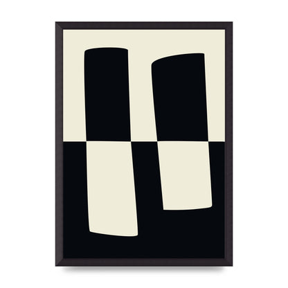 Abstract Split Shape Monochrome Four Art For The Home - A2 framed