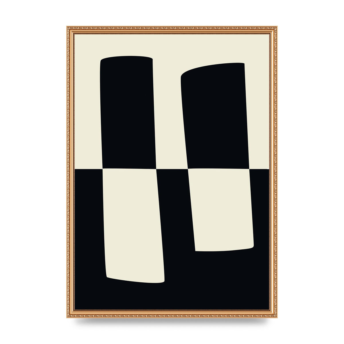 Abstract Split Shape Monochrome Four Art For The Home - A2 framed